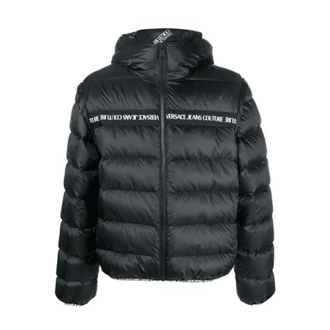 versace black jackets|Versace puffer jacket.